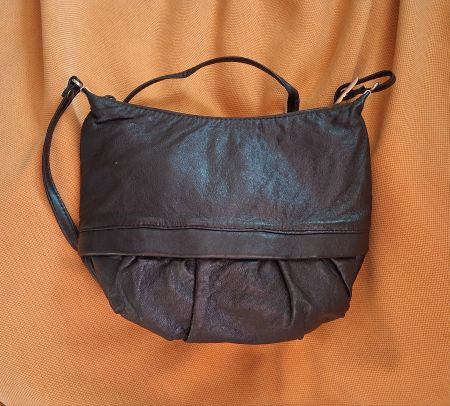 Vintage Handtasche aus echtem Leder in Braun, Top Zustand!