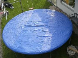 Abdeckplane zu Trampolin 4.27 m Pro PVC m. Ablauf/Haken