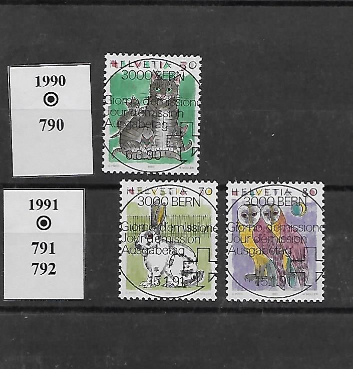 Tutti i francobolli: 790 à 792 1er jour vollstempel – Usato da Sorvilier venduto da carose01