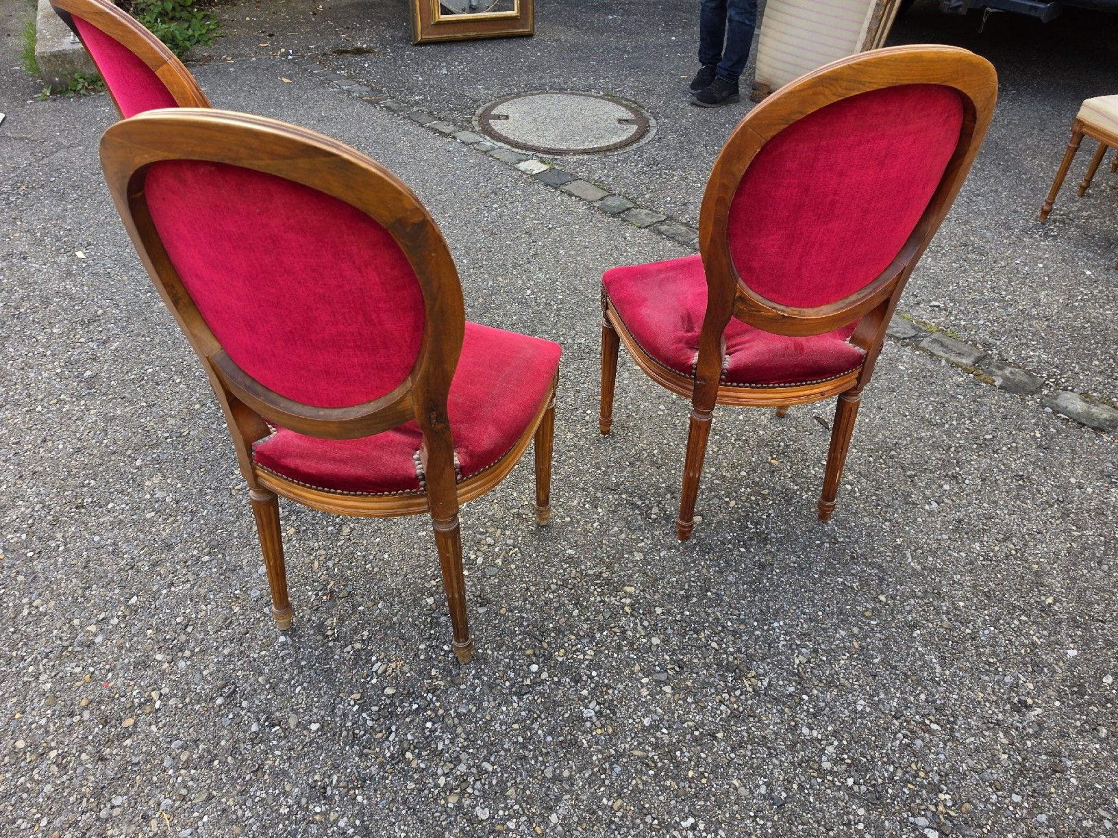 Sedie: Set mit 3  Stühlen Antik Rot Vintage Style  – Usato da Mettlen venduto da elios0888 6