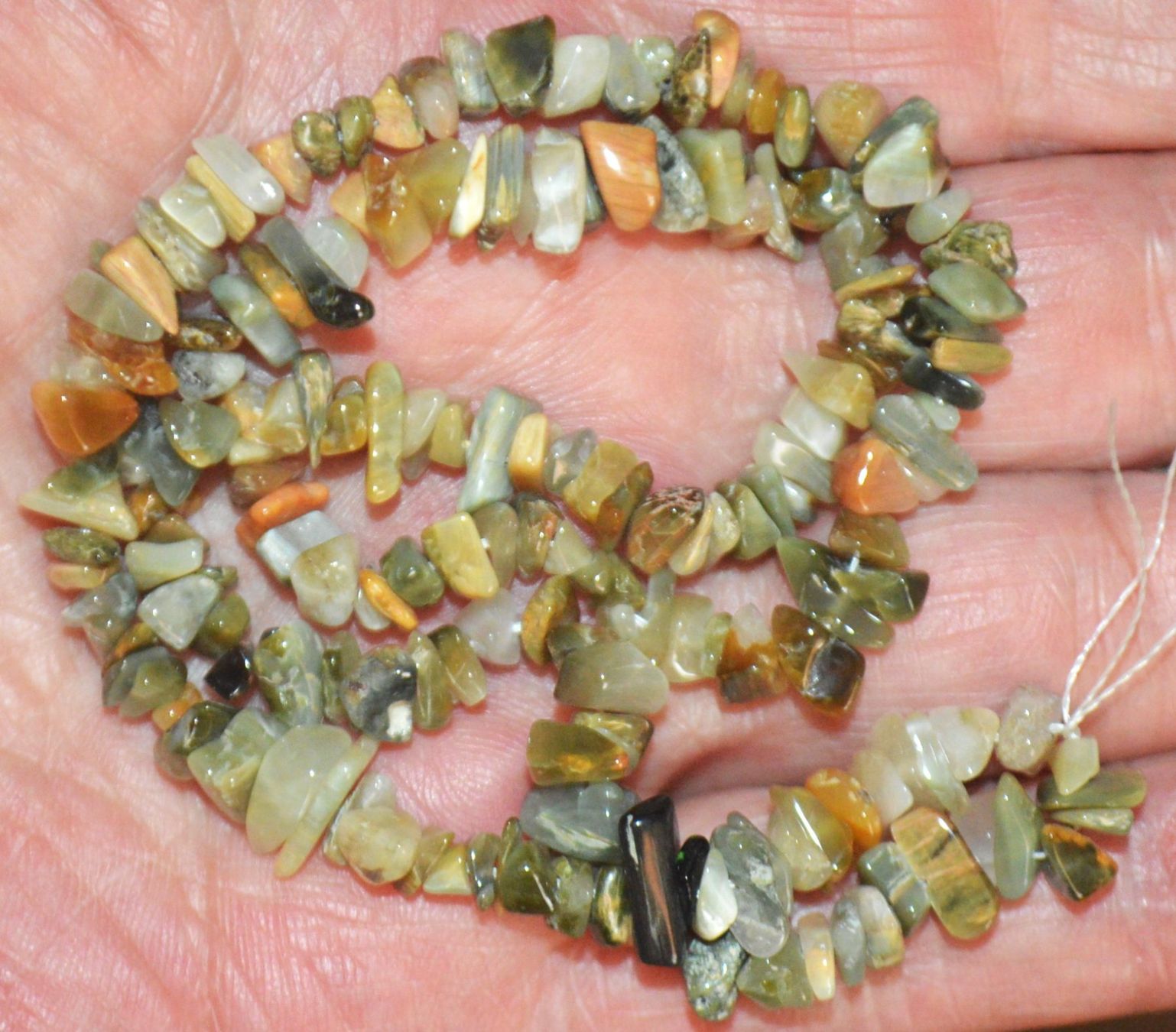 Minerali & Pietre curative: Stein Perlen Strang L-4998 – Chrysoberyll Chips 44cm – Nuovo e nell'imballaggio originale da Goldiwil (Thun) venduto da han_v5b7 5