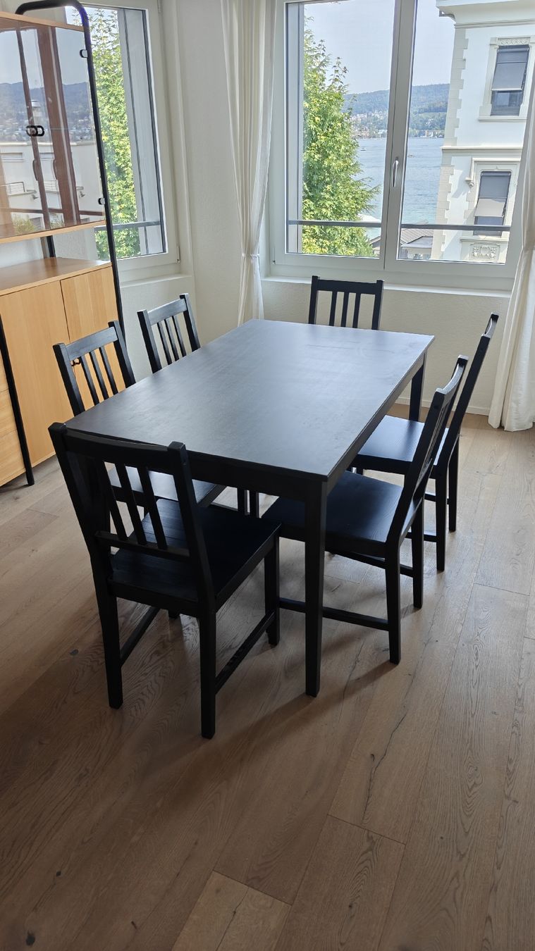 Ikea Set de table et chaises: Black Dining Table and 6 Chairs – D'occasion à Kilchberg ZH par mar_p22k 1