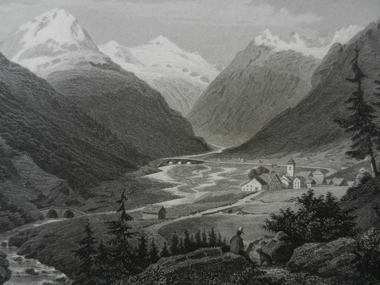 Incisioni: Rheinwaldgletscher Graubünden – Usato da Risch venduto da Antikfee 1