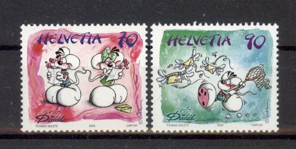 Alle Briefmarken: 2003, Sondermarke Diddl ** – Gebraucht aus Willisau von Vollstempel