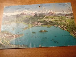 Karte Panorama Pbersee, Zürichsee, 1923. o Einsiedeln