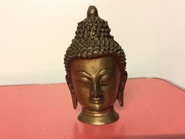 Skulpturen & Statuen: Alte Buddha Kopf aus Messing. – Gebraucht aus Lanzenhäusern von vic63