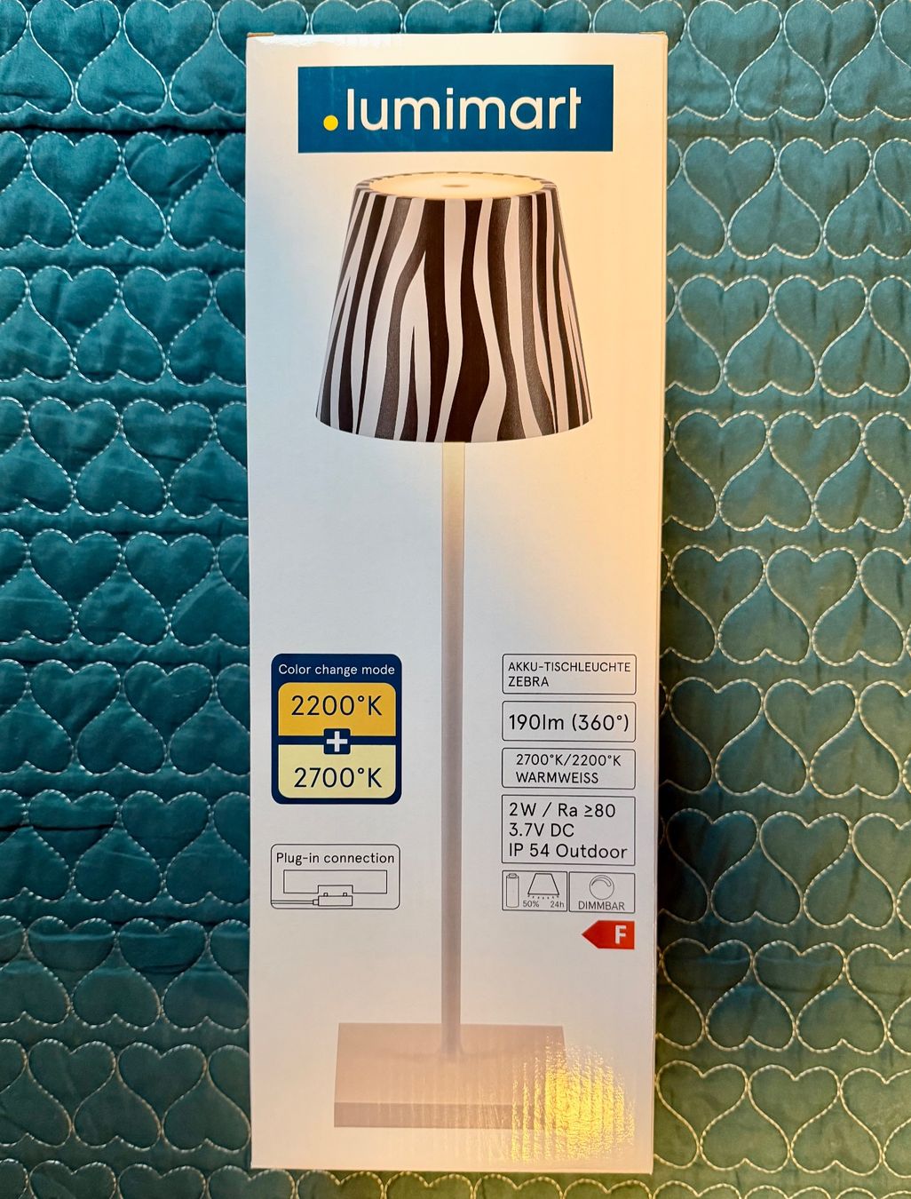Lampen: Lampe de table Aline ZEBRA Aluminium 11 cm 38 cm – Neu und originalverpackt aus Montreux von Ausoni