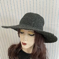Hut Sommerhut S/M schwarz mit Glitter leicht VINTAGE 1980s