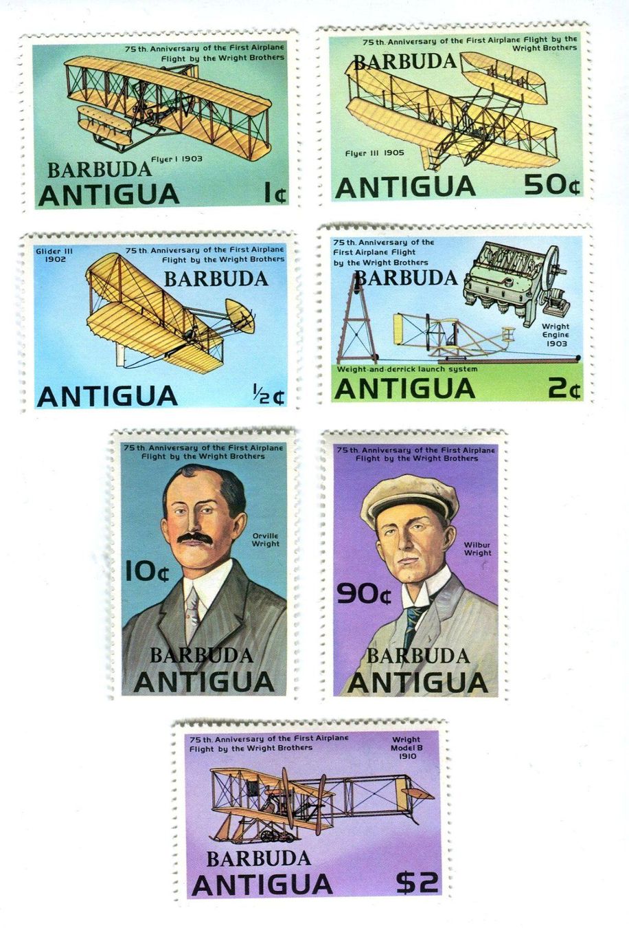 Tutti i francobolli: Briefmarken "Flugzeuge". Antigua und Barbuda. – Nuovo e nell'imballaggio originale da Basel venduto da Butsch5