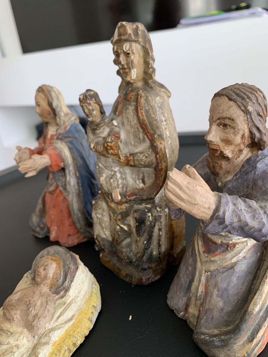 Statuette: Wunderschöne, antike handgeschnitzte Krippenfiguren Set – Usato da Muri AG venduto da cag733 2