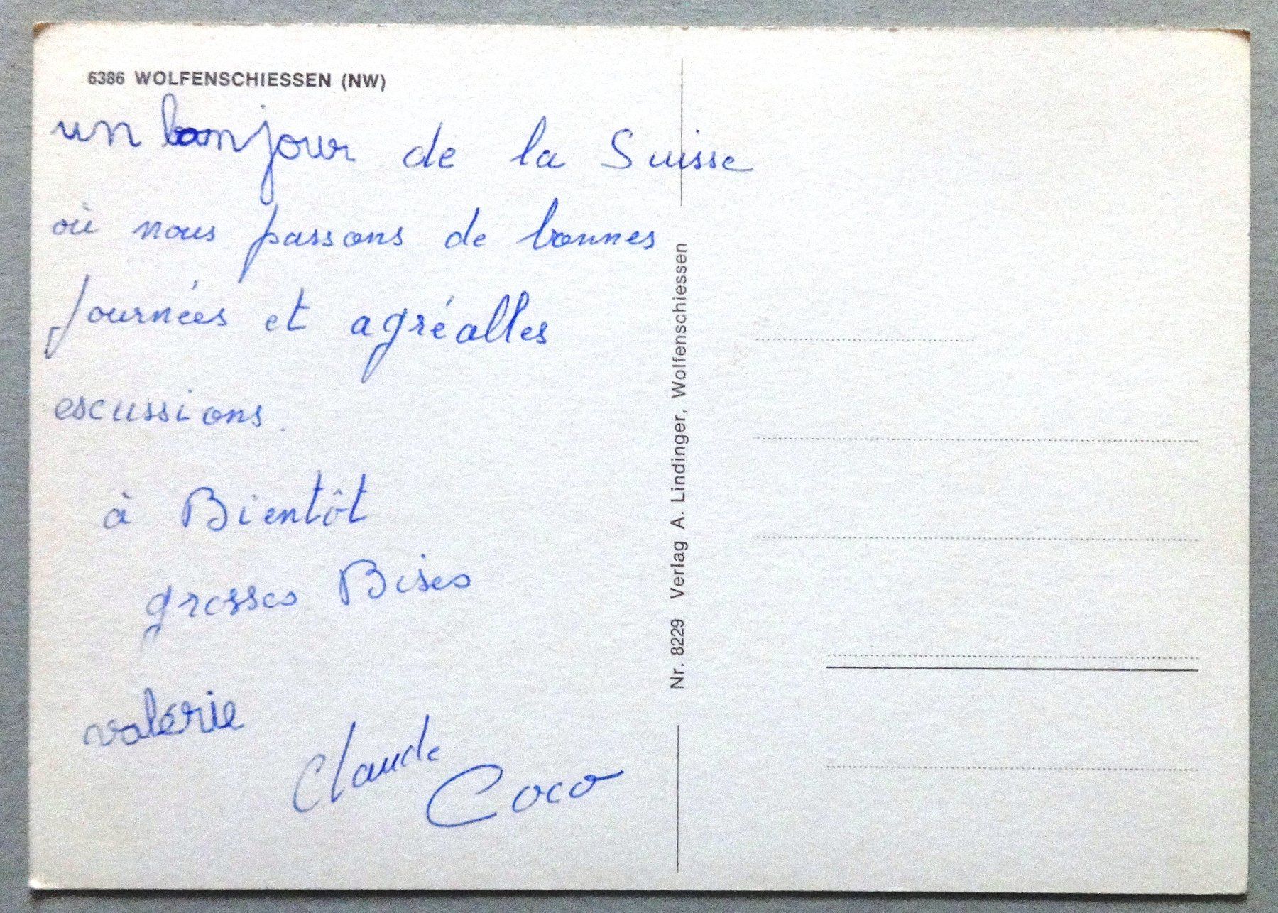 Cartes postales: Wolfenchiessen (NW) – D'occasion à Fétigny par Billy2miny 1