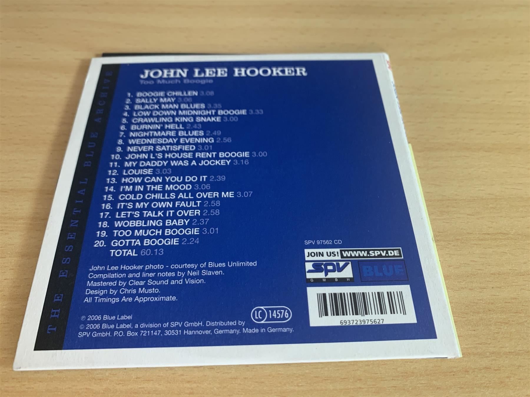 CD: John Lee Hooker – Too Much Boogie – Usato da Rikon im Tösstal venduto da Alpenmutz 1