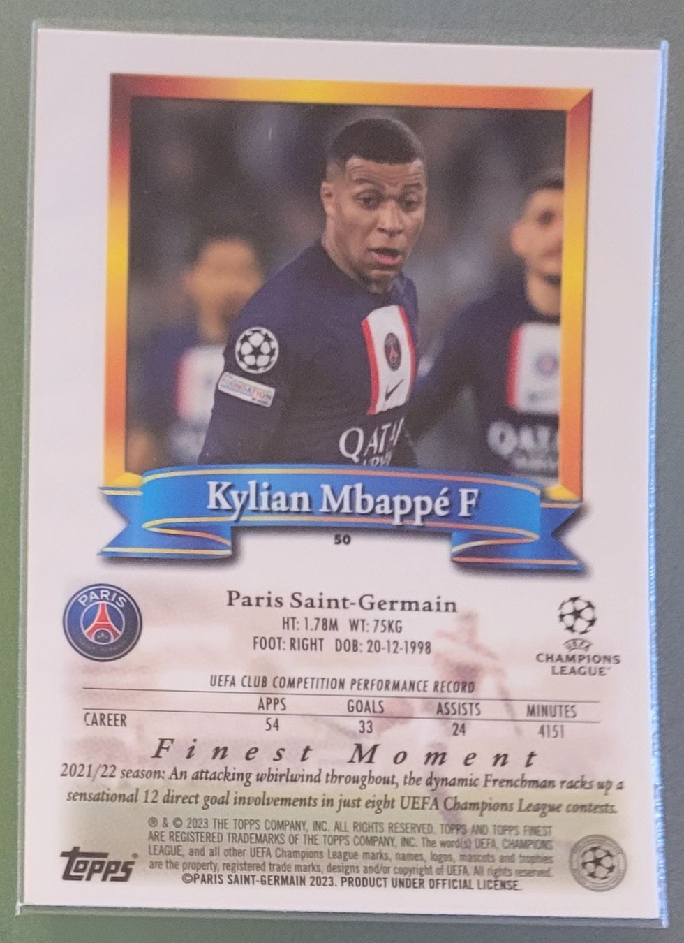 Topps Sammelbilder & Trading cards: Kylian Mbappé Topps Finest Flashbacks 2022/23 – Neu (gemäss Beschreibung) aus Arbon von Wizle 1