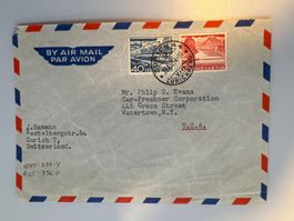 1954 Brief Airmail nach New York
