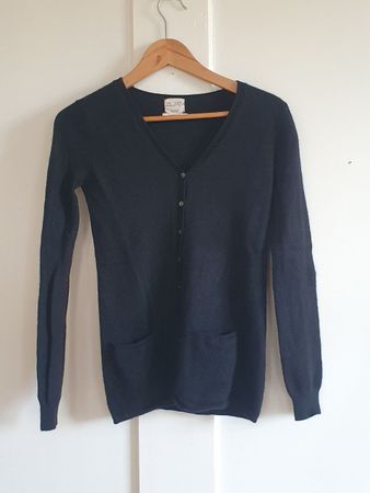 Zara Knit Kaschmir Strickjacke schwarz Grösse L gebraucht