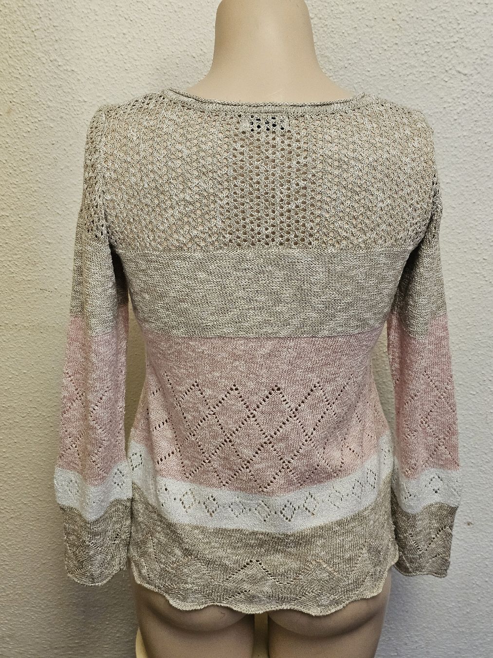 Maglioni & Felpe: Laura Kent Damen Pullover Beige/Rosa mit Ajourmuster Gr. 38  – Usato da Urdorf venduto da ole_mrp9 3