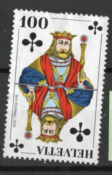 Tutti i francobolli: 2018 - Sondermarken "Schweizer Jass" - Kreuz-König – Usato da Schaffhausen venduto da poststamp