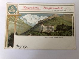 Ansichtskarte Rugenhotel Jungfraublick Interlaken 1907