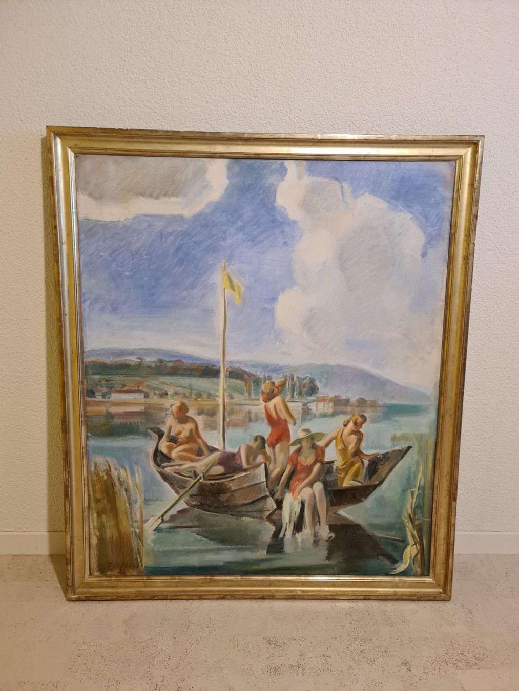 Dipinti: Gemälde Friedrich Traffelet "Bielersee, Sankt Petersinsel" – Usato da Riehen venduto da Nobelshop