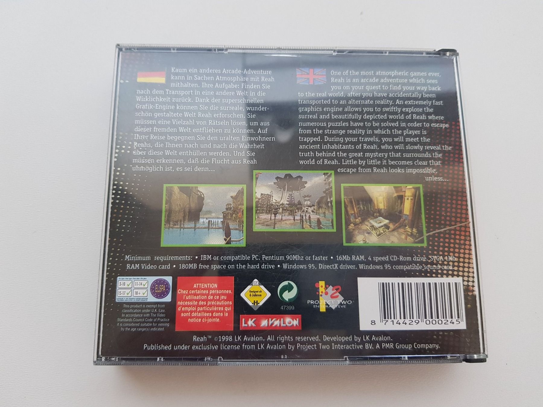 Giochi: REAH Face The Unknown PC Spiel Deutsch 4/6 CDs – Usato da Bassersdorf venduto da retrolab 1