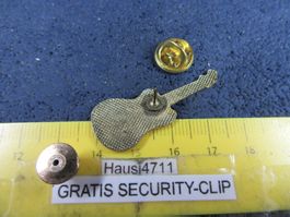 ROLLING STONES GITARRE MUSIC SCHMUCK-PIN GLASIERT GOLDIG