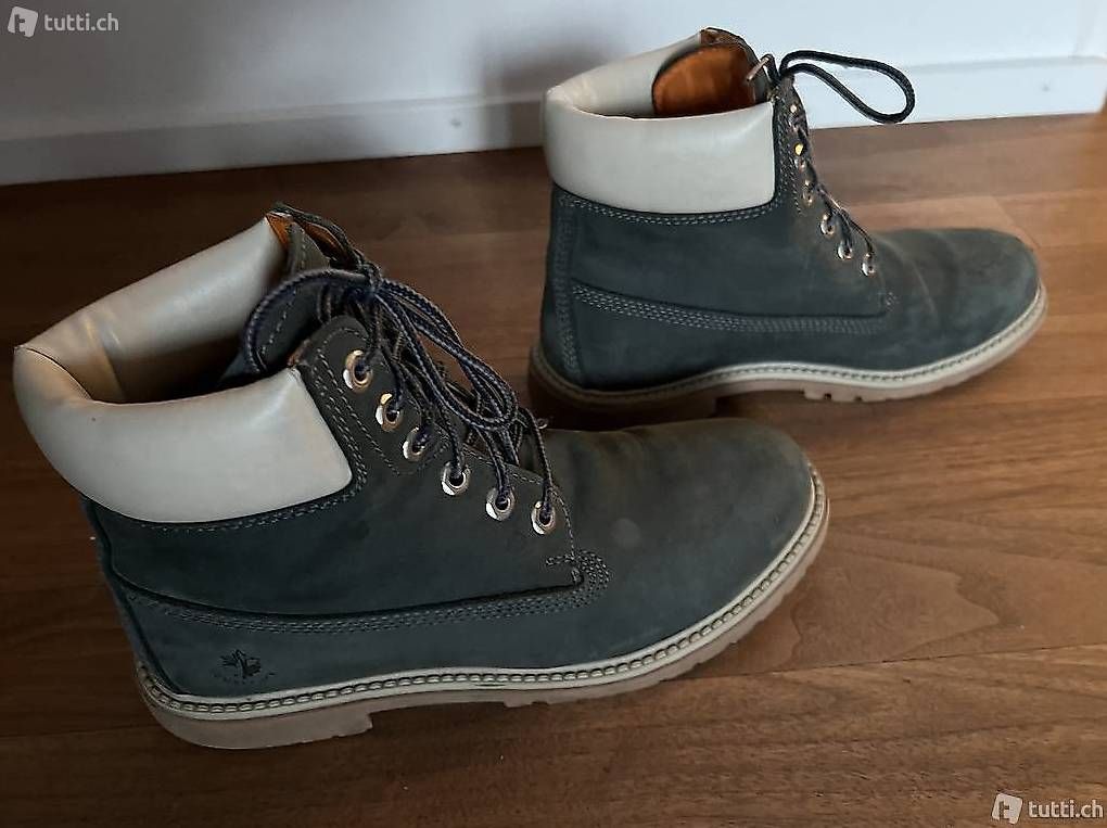 Damenschuhe: Stiefel "Boots" Lumberjack Leder blau Gr. 40 – Neu (gemäss Beschreibung) aus Oberrohrdorf von Augustus5 4