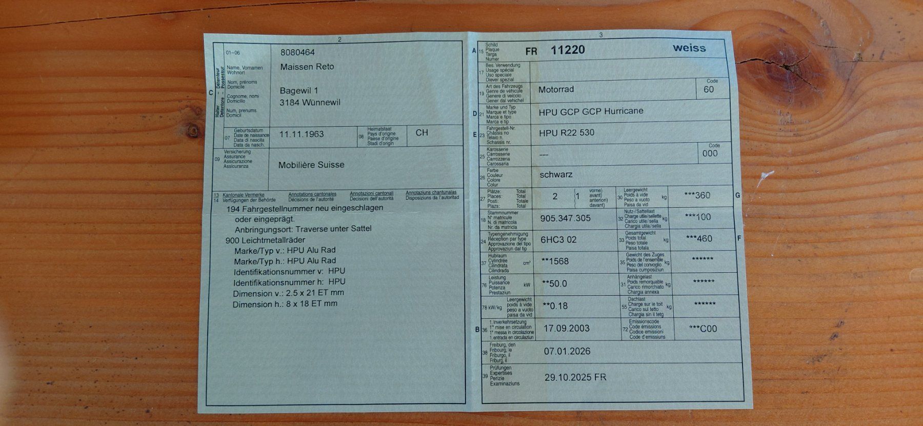 Harley-Davidson Chopper: HPU GCP Hurricane – Usato da Wünnewil venduto da RetoMaissen 7