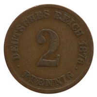 Deutschland Kaiserreich 2 Pfennig 1876 E