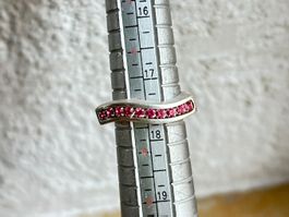 Silberring pink_grün_weisse Steinen (Grösse auf Anfrage)