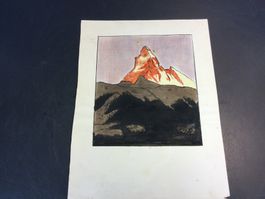 Alte Zeichnung vom Matterhorn in Zermatt