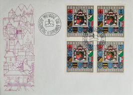 🇱🇮1973 FDC BLOC 1er jour «GRANDES ARMOIRES« (LBK 60.00)