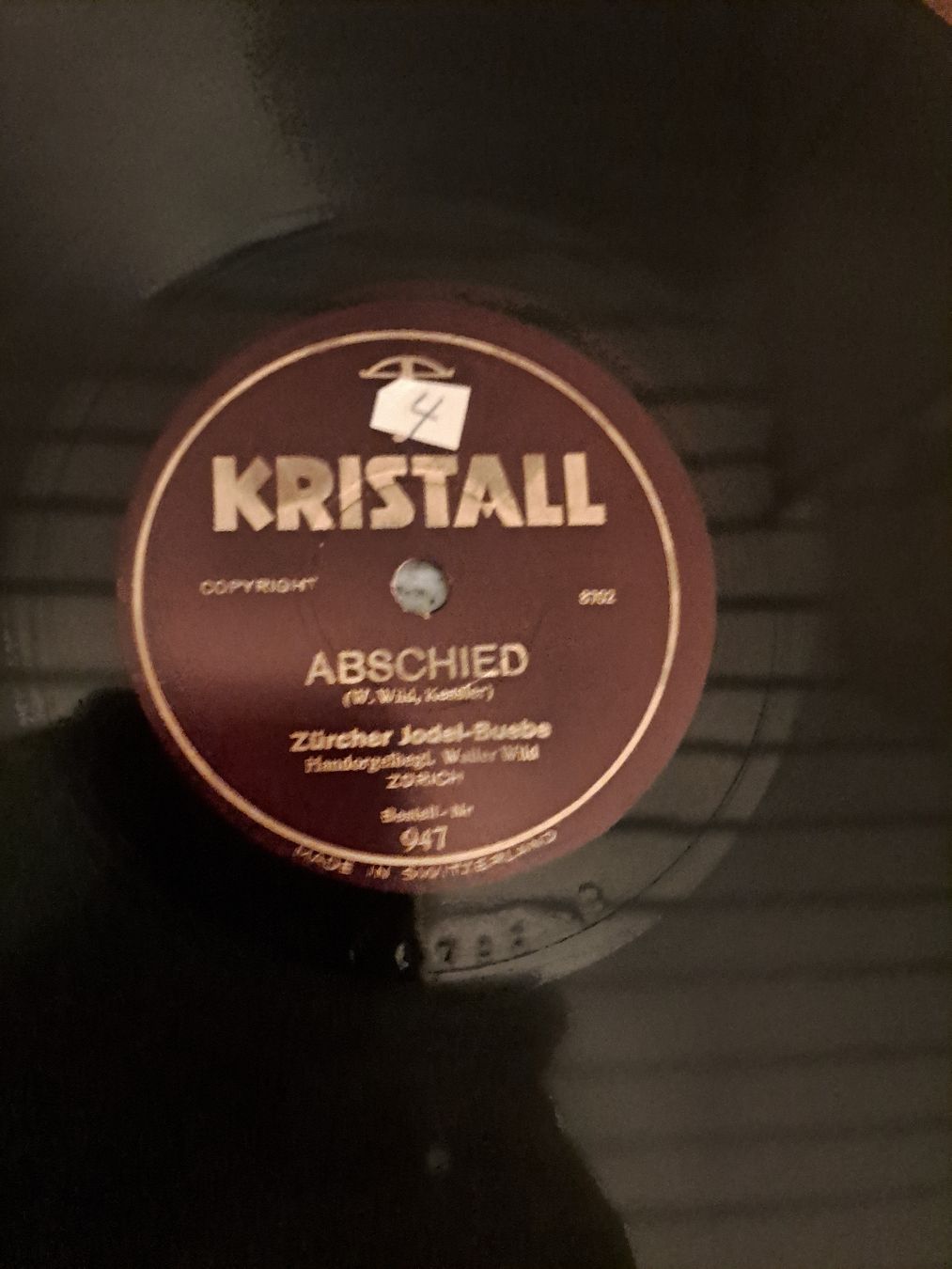 Dischi in vinile: Schellack 10" ZÜRCHER JODEL-BUEBE "Abschied" KRISTALL – Usato da Uetendorf venduto da Essiggurken 3