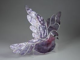Glas Vogel Tiffany Stil signiert Ria Schär