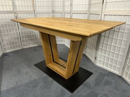 Tisch LENA Wildeiche massiv geölt 130 x 80 cm Metall schwarz