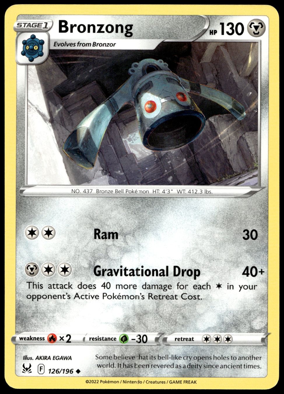 Pokémon Carte collezionabili: Pokémon Bronzong 126/196   SWSH11 Lost Origin – Usato da Le Mouret venduto da PokemonCards_CH