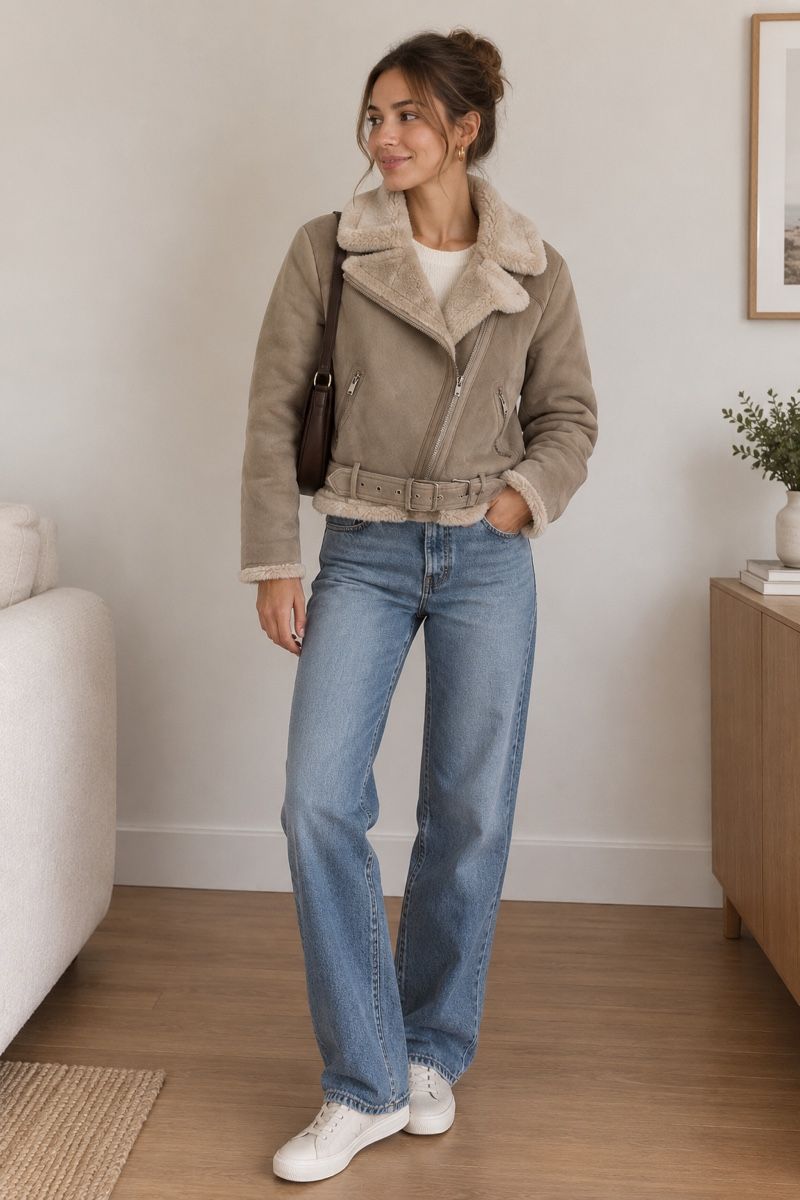 Zara Jacken: Zara Beige Pilot Jacket – Neu (gemäss Beschreibung) aus Aarau von ladyinretro