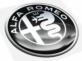 Alfa Romeo 3D Sticker Aufkleber 40mm Black Chrom Art. 21830