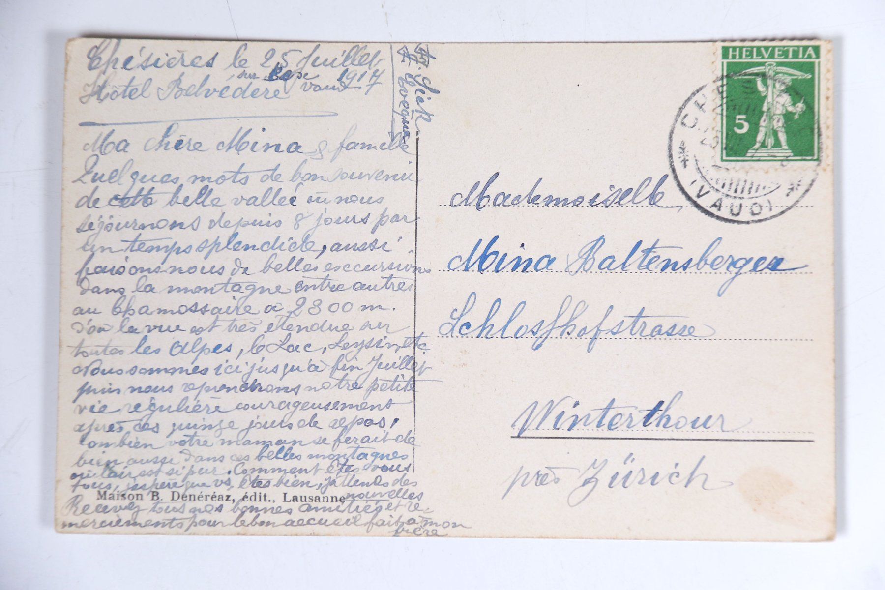 Cartoline postali: Chesières – Usato da Hettlingen venduto da Scholi99 1