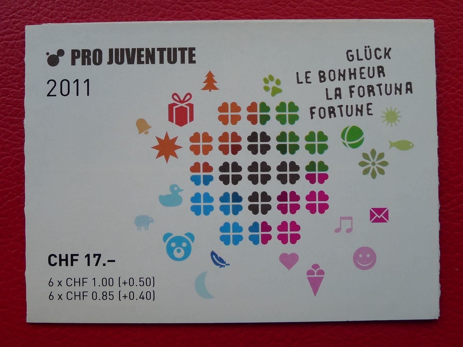 Tutti i francobolli: 2011 Pro Juvenute: Nr.60 Markenheft gestestempelt Kat:45.- – Usato da Sursee venduto da Luzernerraute