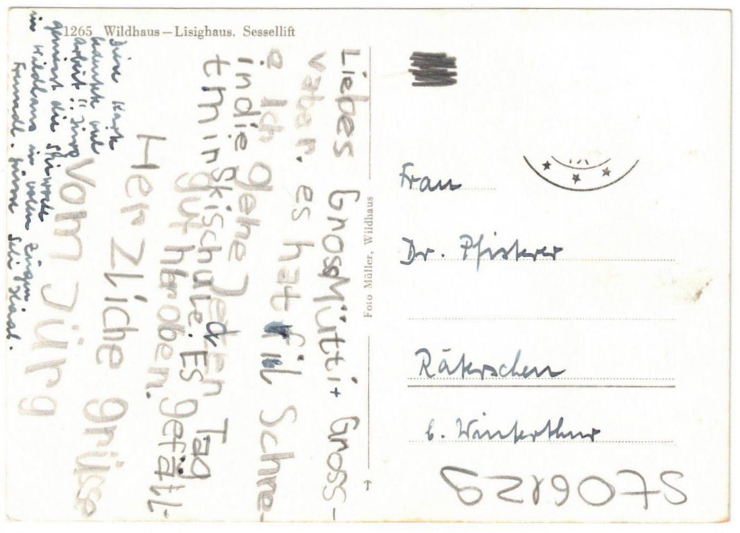 Cartoline postali: Wildhaus - Sessellift – Usato da Binningen venduto da Mountainrider 1