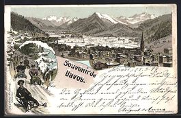 Litho Davos, Winterlich verschneite Tota