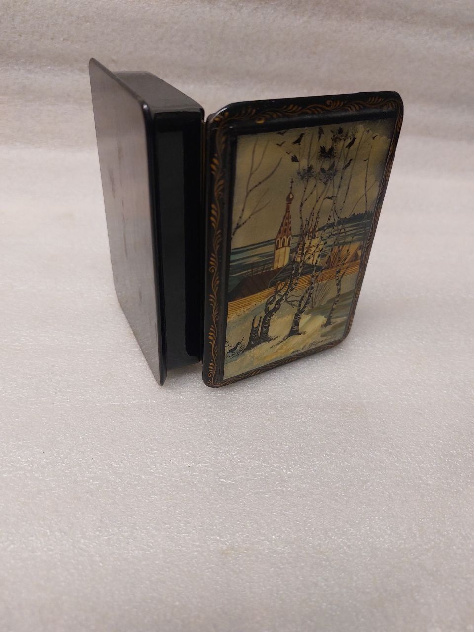 Dosen: Hand-painted Russian box – winter scene – Gebraucht aus Pambio Noranco von TREBORLOP 2