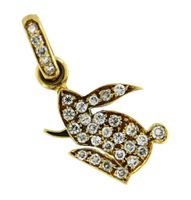 Pendant, Rabbit, 18k gold and diamonds 0.30 carats
