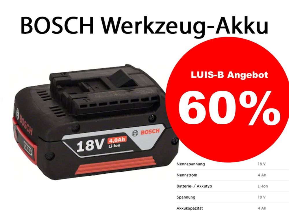 BOSCH WerkzeugAkku 18V, 4Ah /109a Kaufen auf Ricardo