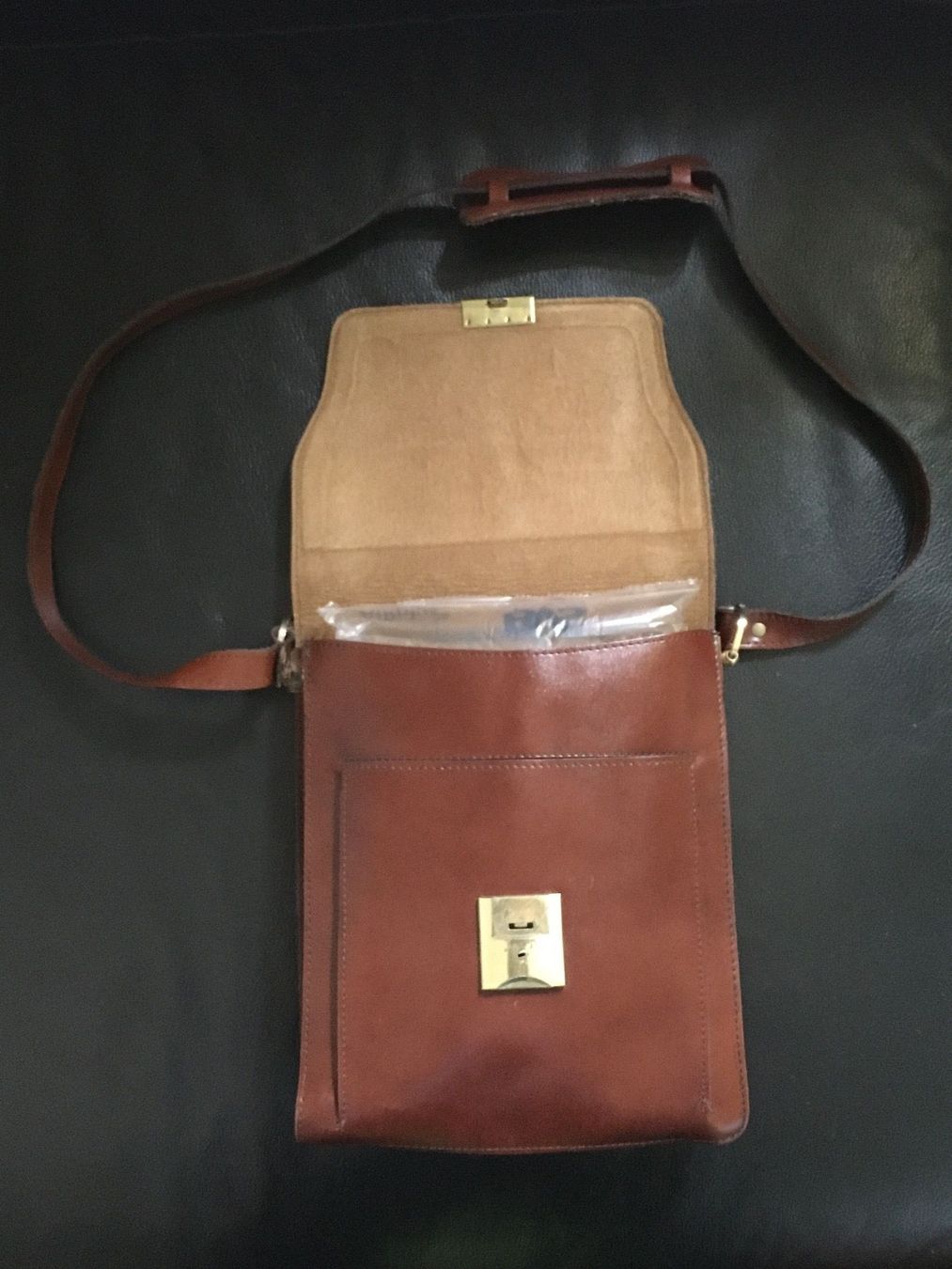 Borse: Braune Lederhandtasche – Usato da Bauma venduto da Budgerigar 3