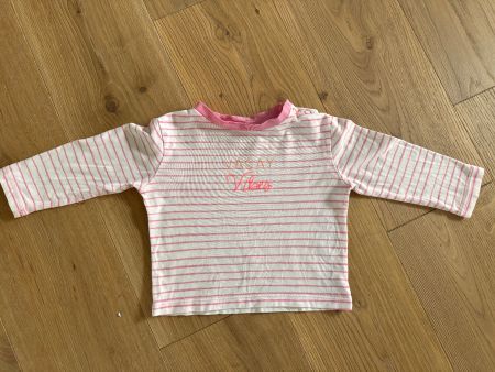 Langarm Shirt; weiss/pink gestreift, 68, S.Oliver
