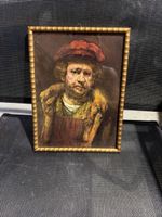 Gemälde Rembrandt Selbstporträt gerahmt 1991 43x28cm