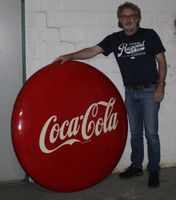 Coca Cola Button Blechschild Gross USA