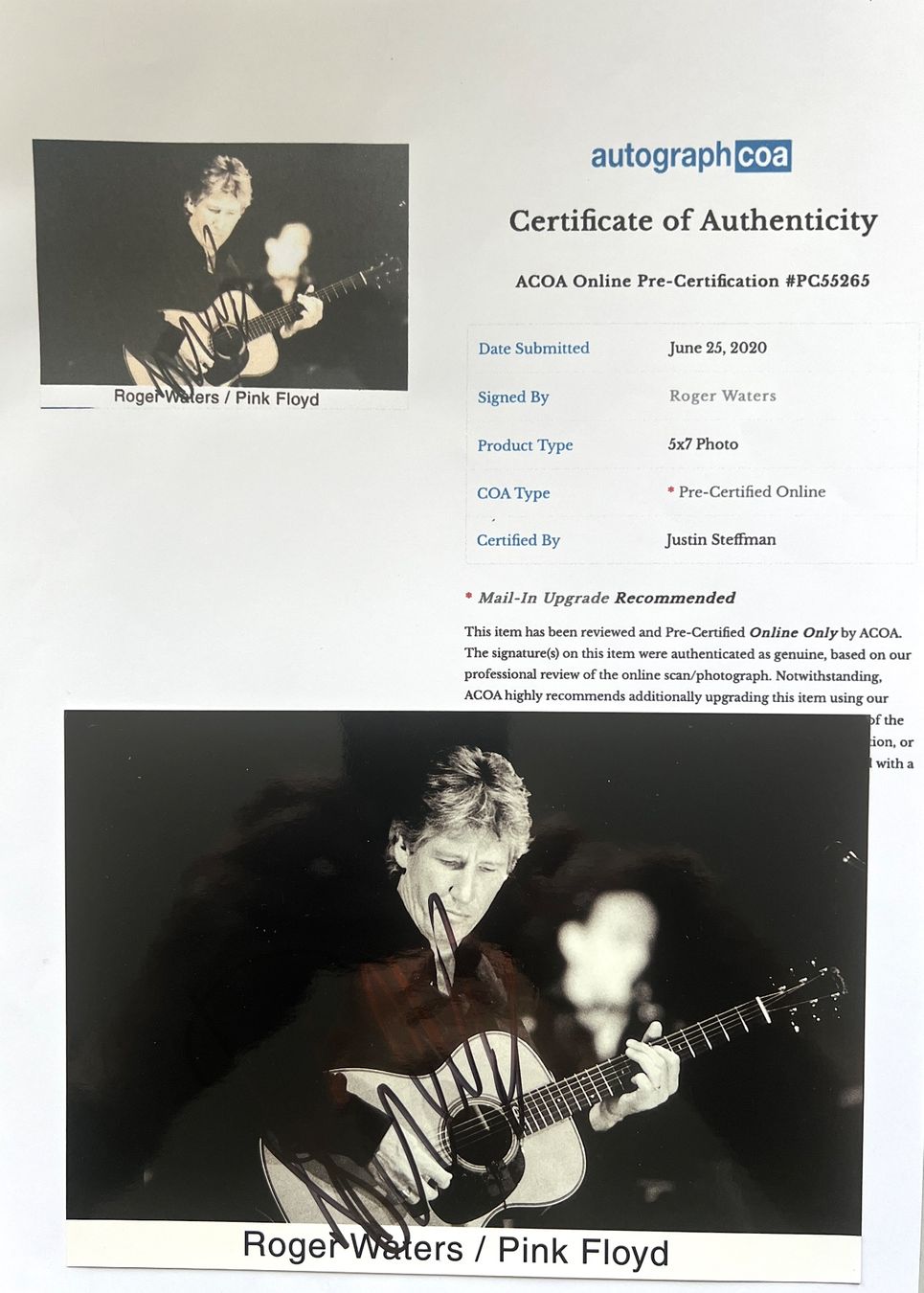 Autografi: PINK FLOYD Roger Waters & Nick Mason ORIGINAL AUTOGRAMME COA – Nuovo (secondo la descrizione) da Solothurn venduto da StarsInYourHome 1