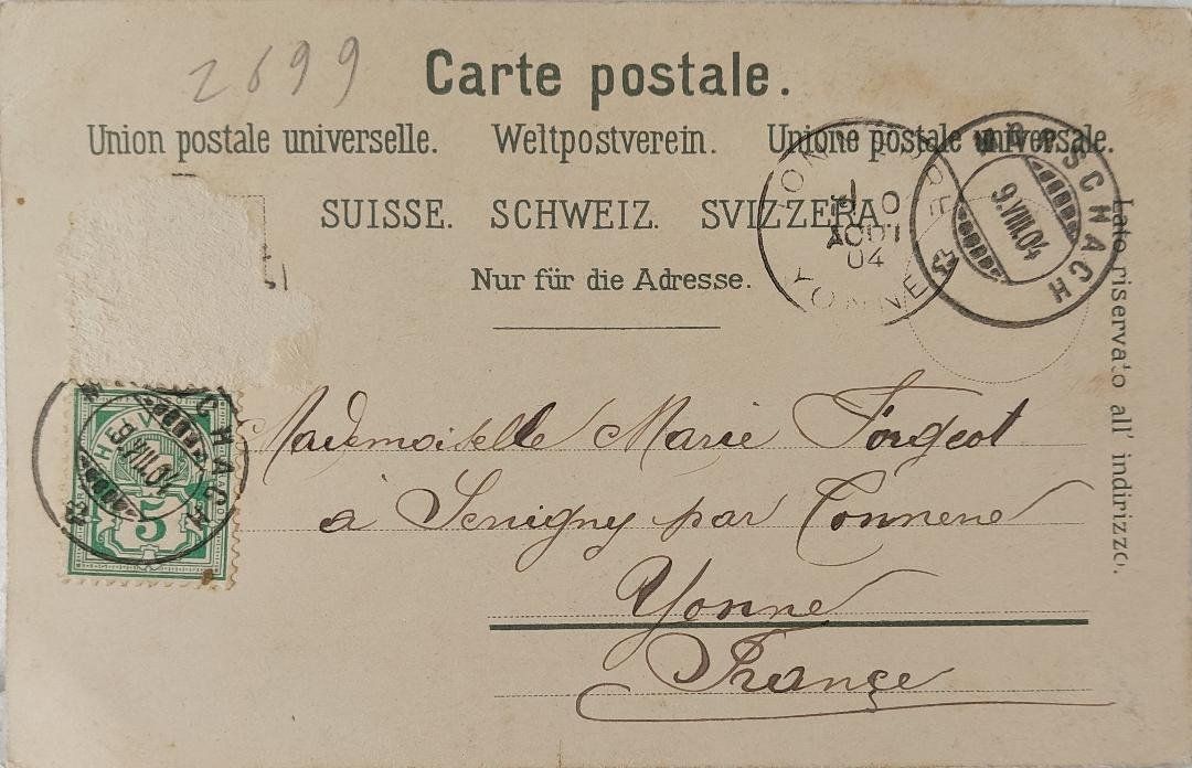 Cartoline postali: ZÜRICH - Schanzengraben - 1904 – Usato da Delémont venduto da Domdom1 1